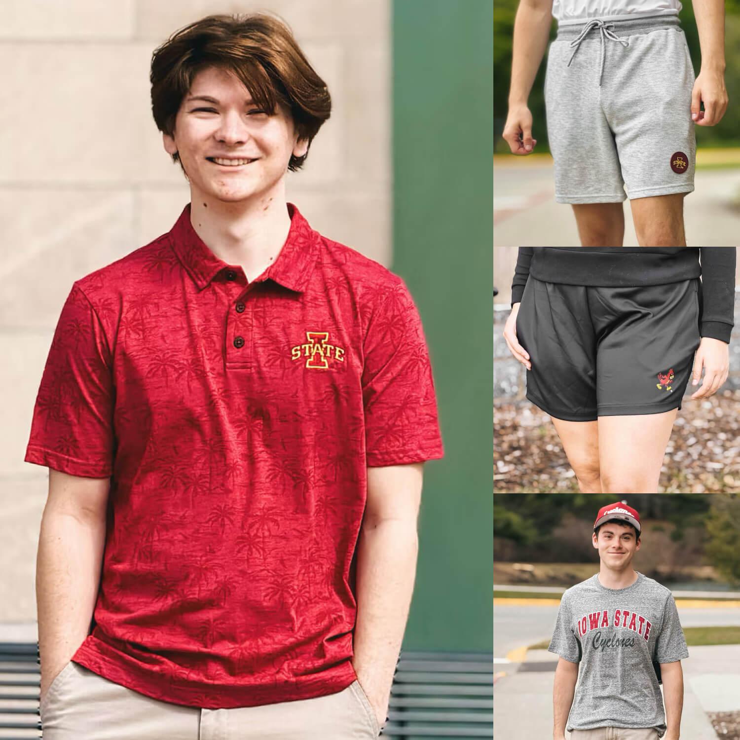 A collage iowa State tops and shorts